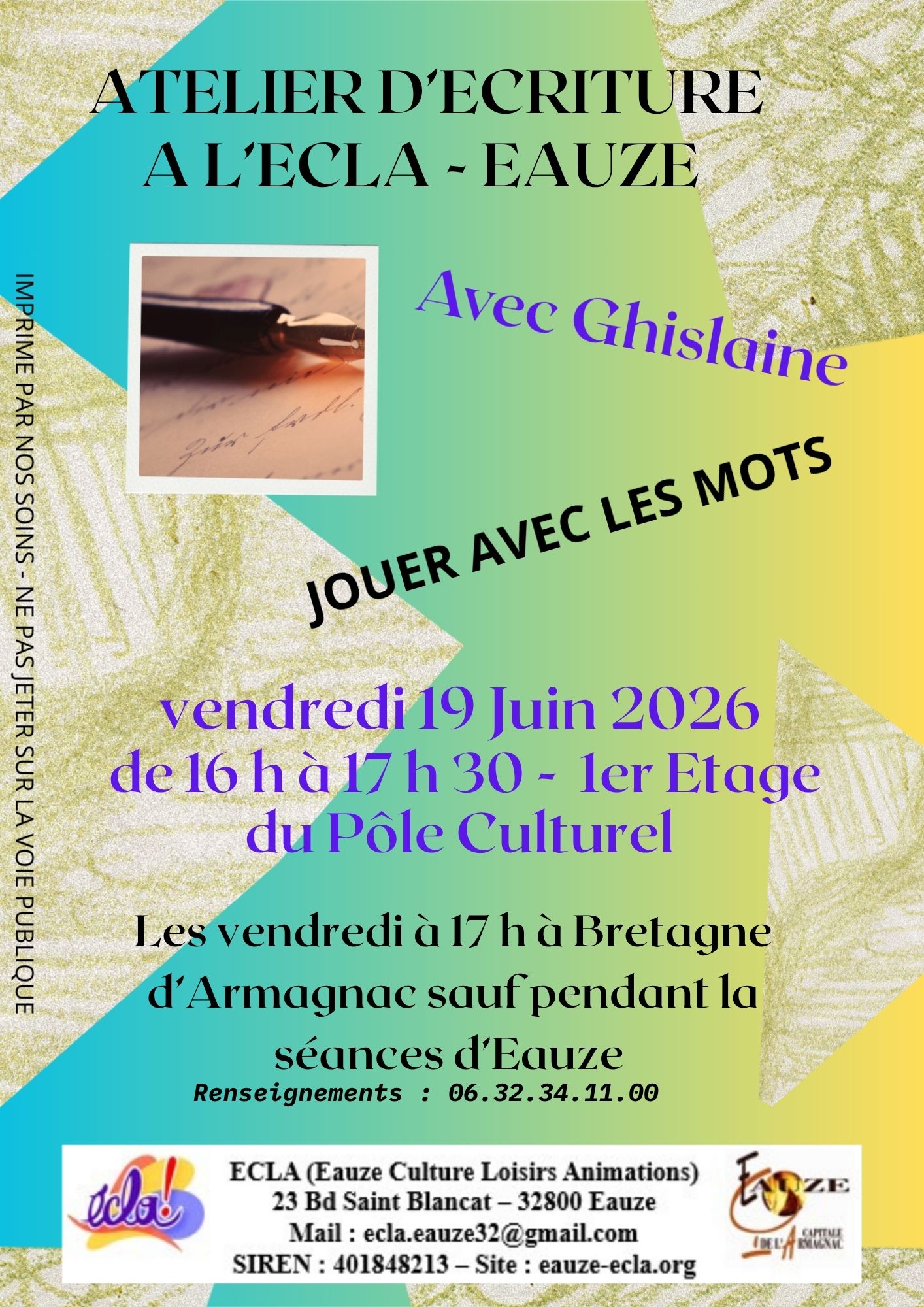 ATELIER ECRITURE 19 juin