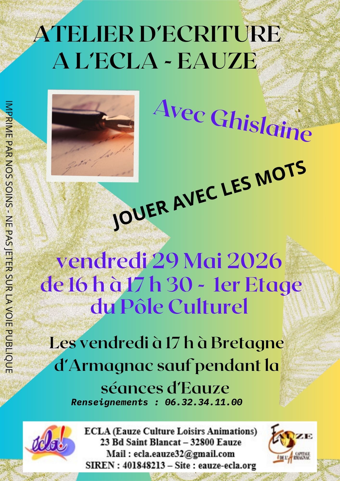 ATELIER ECRITURE MAI