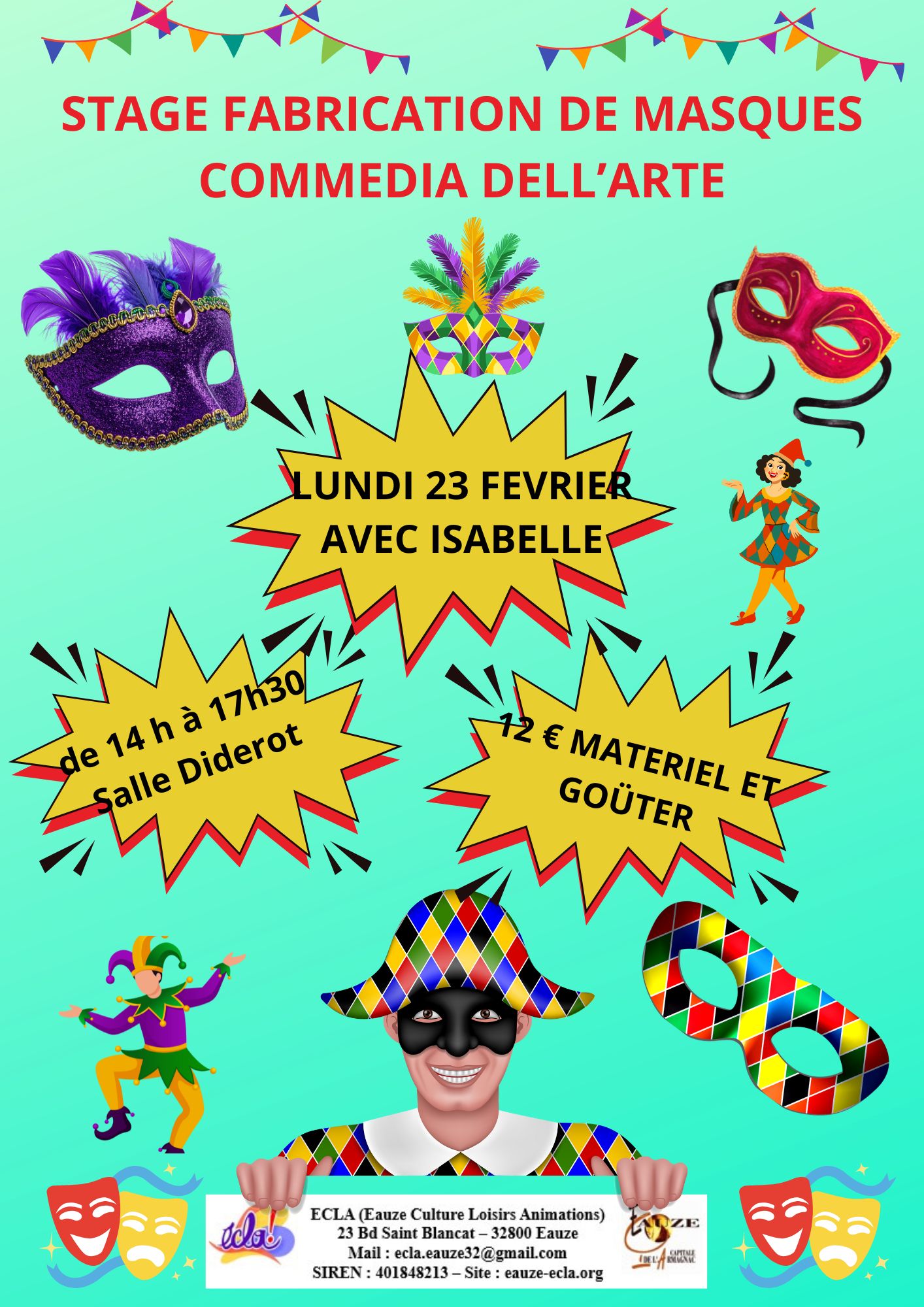 STAGE FABRICATION DE MASQUE COMMEDIA DELL’ARTE