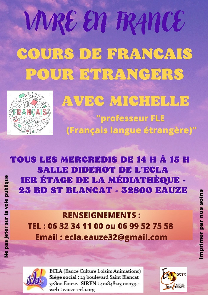 Cours de francais auze culture loisirs animations