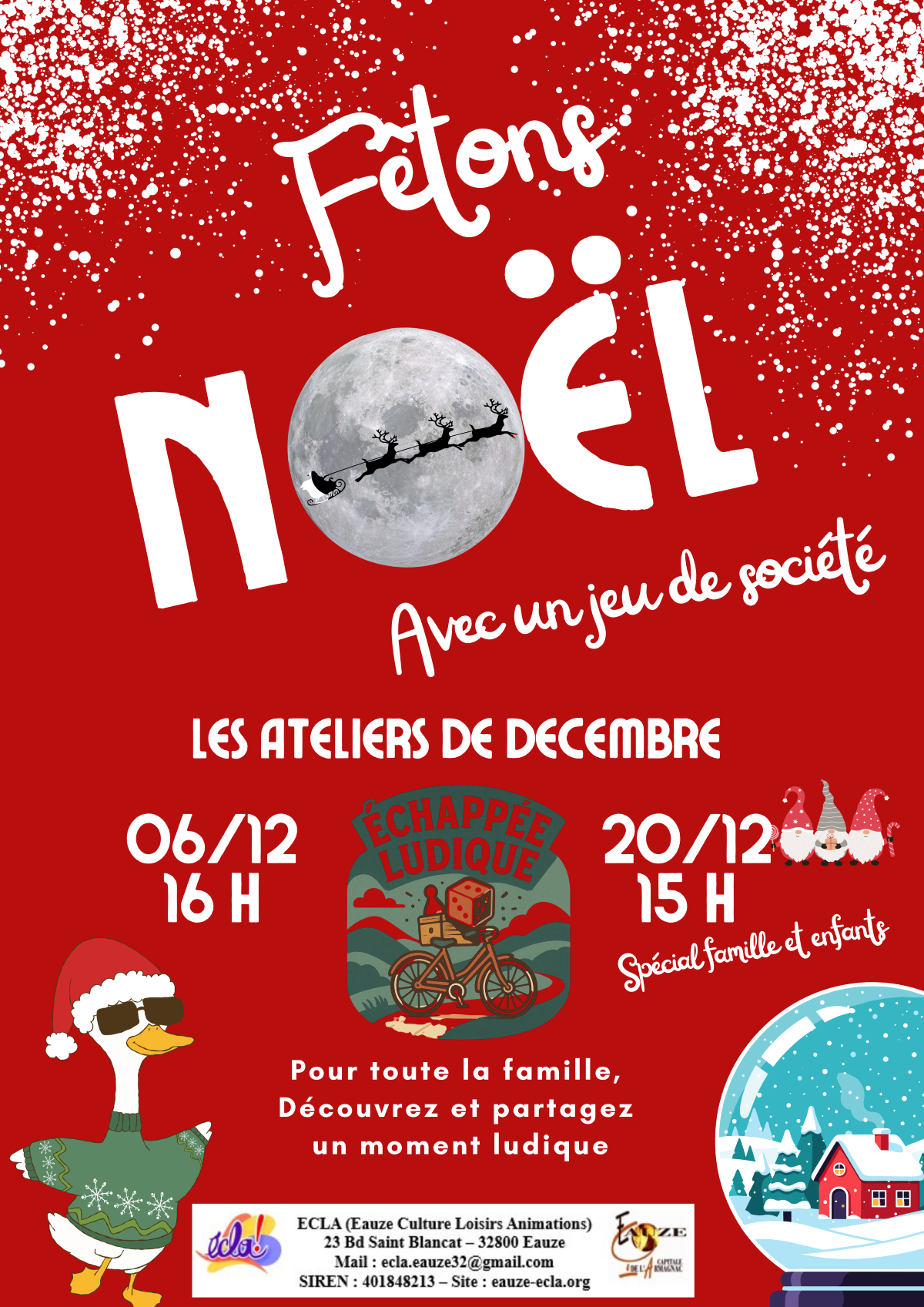 Affiche fête noël minimaliste rouge_RED